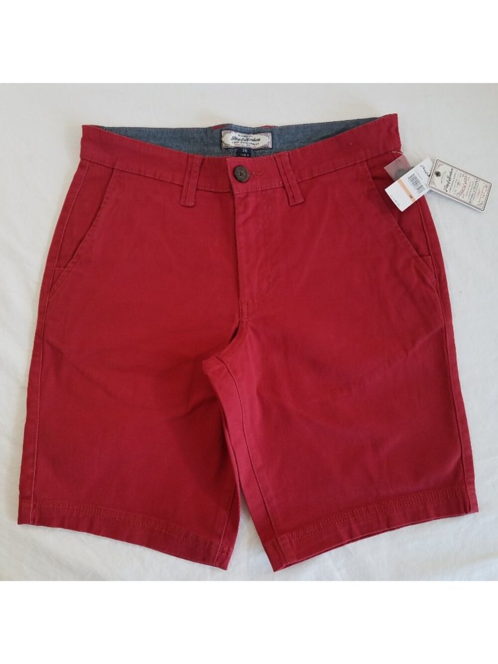 Flag & Anthem Mens Red Chino Shorts SIZE 28 READ 31-32 Stretch 10" Inseam